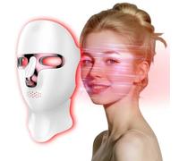 Yahi Masque de thérapie à la lumière rouge pour le visage, sans fil 7 en 1 avec lumière rouge 850 nm NIR LED Masque de thérapie par la lumière pour anti-acné et anti-âge, rechargeable par USB-C pour