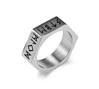 YAHOYA 7mm Viking Titane Acier Bague Hexagone Écrou Bijoux Bague Homme