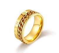 YAHOYA Anti Stress Anxiété Bague Figet Spinner Anneaux pour Hommes Femmes Rétro Norse Viking Runes Anneau Rotatif en Acier Inoxydable