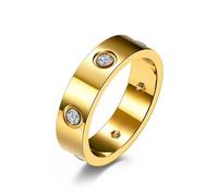 YAHOYA Bague en Acier Titane Nid Hexagonal Diamant plaqué Or 18 carats Couple marée Marque Bague Bague de Couple en Acier Titane Bonne qualité