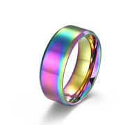 YAHOYA Bague en Titane pour Hommes 8MM Large Couleur en Acier Surface Mate Confort Fit Bagues De Mariage Cadeau De Saint Valentin