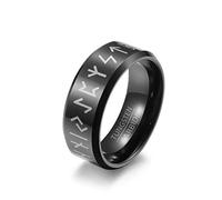 YAHOYA Bague Homme Tungstène Acier Mode Style MENRune Rune de Écriture Viking Nordique Anneaux Retro Bijoux Alliances pour Couple