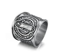 YAHOYA Bague Rétro Vintage en Acier Inoxydable Christian Saint Benoît Exorcisme Holy Brand Bague Faith Rings pour Hommes Qualité