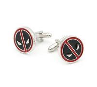 YAHOYA Boutons de Manchette Deadpool pour Hommes Qualité Laiton Matériau Rouge Couleur Movie Boutons de Manchette
