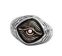 YAHOYA Design créatif Dieu Oeil Bague Réglable Vintage Plaqué Argent Incrusté Pierre Naturelle Mode Bijoux Charme Femmes Hommes Bagues