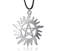 YAHOYA Fantôme féroce Evil Spirit Supernatural Dean Sun Flower Pentagram Combinaison Collier Retro Pendentif Collier pour Bijoux Hommes