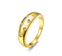 YAHOYA Fashion Star Crystal Finger Rings for Women Bridal Wedding Party Gold Color Copper Promise Female Jewelry Gift Anillos