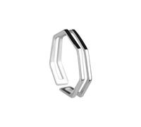 YAHOYA Géométrie Simple Heptagon Argent Couleur Tempérament Anneau d’Ouverture redimensionnable pour Femmes Bijoux de Luxe