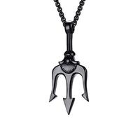 YAHOYA Mode Hommes Acier Inoxydable Poséidon Poséidon Trident Pendentif Collier Personnalité Hip Hop Collier Fête d’Anniversaire Cadeau Bijoux
