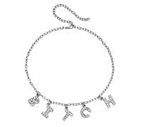 YAHOYA Mode Lettre Forme Pendentif Collier Femmes Bohème Cristal Incrusté Pendentif Clavicule Chaîne Femmes Colliers Accessoires Partie Juif