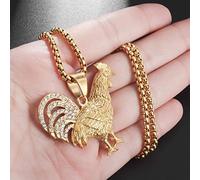 YAHOYA Mode Personnalité Or Couleur Gauloise Coq Pendentif Hommes Collier Everyday Party Bijoux Cadeau
