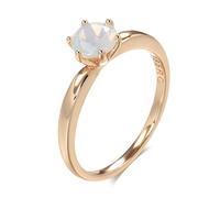 YAHOYA Nouvelle Bague en Or Rose 585 pour Femmes Fasion Blanc Zircon Naturel Bague Simple Mode Mariage Bijoux Russie Accessoires