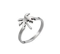 YAHOYA Nouvelle Feuille de cocotier en Acier Inoxydable Anneau Ouvert ins Vent Froid Simple Femelle coréenne Version de l’éclair d’étoile géométrique