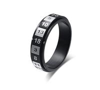 YAHOYA Numeral Spinner Ring pour Hommes Accessoire de libération de Stress Classique en Acier Inoxydable Rotatif Bague de Mariage Bande de Sport Bijoux
