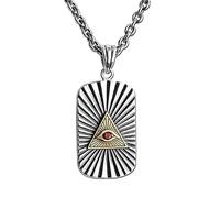 YAHOYA Oeil de Providence Collier Triangle Oeil Oeil de Dieu Oeil d’Horus Pendentif carré Hommes Street Trend Bijoux Accessoires