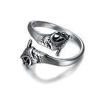 YAHOYA Retro Norse Dragon Head Rings Hommes Odin Viking Ouroboros Bague au Doigt Femmes Amulette en Acier Inoxydable Bijoux scandinaves Cadeaux Masculins