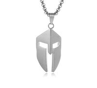 YAHOYA Retro Victory Ares Spartan Casque Pendentif Acier Inoxydable Grec Ancien Roman Spartan Masque Collier Hommes Hip Hop Bijoux