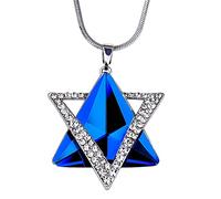 YAHOYA Salomon Sceau Hexapointu Étoile Forme Femme Collier Incrusté Zircon Métal Creative Mode Dames Party Bijoux Cadeau