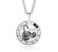 YAHOYA Simple Homme en Acier Inoxydable 12 Constellation Collier Pendentif Dominateur Leo Gemini Taurus Couple Amulette Bijoux Cadeau