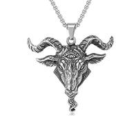 YAHOYA Viking Lucifer Satan Ram Collier Vintage Punk Oeil de Vérité Pendentif Homme Gothique Démon Satan Tendance Bijoux