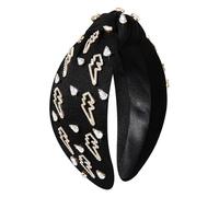 YAHPERN Bandeaux éclair pour femme - Bandeau d'Halloween orné de strass et de cristaux noués - Accessoires de fête - Cadeaux