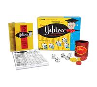 Yahtzee classique avec des illustrations rétro Un jeu passionnant d'adresse et de hasard avec des composants originaux