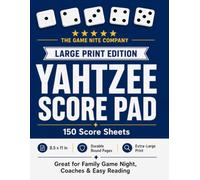 Yahtzee Score Pads Large Print: 150 Score Sheets for Yahtzee Dice Game, 8.5x11 Durable Bound Scorebook for Family Game Night