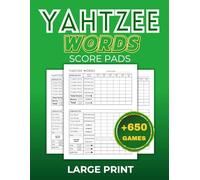 YAHTZEE WORDS SCORE PADS: 8.5 X 11 Large Print Score Sheets for Yahtzee Words Game - Keep Your Game Night Fun and Stress-Free!