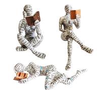 Yahu Lando Lot de 3 Figurines de Femmes Qui lisent, Statue de penseur, décoration Moderne d'étagère, Sculpture esthétique, décoration de Chambre, décoration Abstraite Moderne sur étagère, Table,