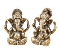 Yahu Lando Statue de Ganesh en laiton, figurine décorative de Ganesh en laiton, figurine miniature de divinité hindoue. Description du produit, sculpture du dieu éléphant hindou de 4,7 cm, décoration