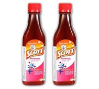 Yahve - Emulsion de Scott Aceite de Hígado de Bacalao Sabor Cereza - Lot de 2 de 6,1 fl oz - 180 ml - Suplemento dietético para niños con vitamina A y Calcio