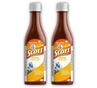 YAHVE - Emulsion de Scott Aceite de Hígado de Bacalao Sabor Tradicional Pack de 2 de 180 ml - Suplemento dietético para niños con vitamina A y Calcio.