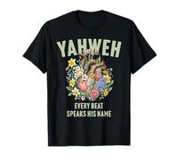 Yahweh Boho Floral Humain Cœur Anatomique juif hébreu T-Shirt