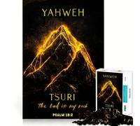 Yahweh Tsuri Mon Rocher Puzzle de 1000 pièces Entraînement cérébral ludique Pièces précises et sans Couture Passe-Temps Fascinant pour Les Moments d'oisiveté (38x52cm)