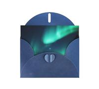 Yahwhjde Carte de vœux bleue Motif aurore du ciel Idéal pour la Saint-Valentin, un anniversaire de mariage et des invitations de fête