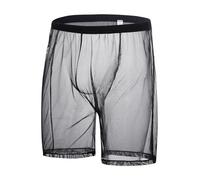 YAHWULAI Boxer pour Homme sous vêtements Sexy Doux pour la Peau et Confortable avec Une Grande Poche Noir 3XL