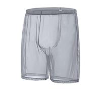 YAHWULAI Boxer pour Homme sous vêtements Sexy Doux pour la Peau et Confortable avec Une Grande Poche Gris foncé M
