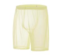YAHWULAI Boxer pour Homme sous vêtements Sexy Doux pour la Peau et Confortable avec Une Grande Poche Jaune M