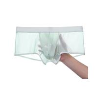 YAHWULAI Boxer pour Homme sous-vêtements Transparents Confortables et Doux pour la Peau sans étiquette Vert Clair M