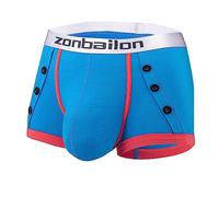 YAHWULAI Herren Boxershorts Bambusfaser - weich Bequem Sexy elastisch Blau XL