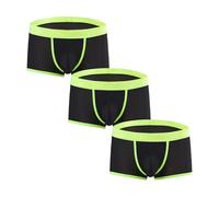 YAHWULAI Herren Boxershorts Männer Unterwäsche Durchsichtig Bequem und Hautfreundlich Ohne Etikett 3 Schwarz M