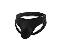 YAHWULAI Herren Slip - Weich, Bequem, Leicht, Atmungsaktiv, Niedrige Taille, Ohne Etikett L Black