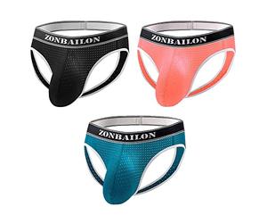 YAHWULAI Herren Strings Elastischer Bund und Konturierter Beutel für Maximalen Halt und Komfort Bequem Hautfreundlich und Atmungsaktiv 3 Multi 3XL