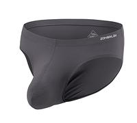 YAHWULAI Mens Sexy Bulge Enhancing Briefs Low Rise Big Ball Pouch Tagless Comfy Stretch Tagless Underwear 1 x Dark Grey 2XL