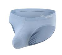 YAHWULAI Mens Sexy Bulge Enhancing Briefs Low Rise Big Ball Pouch Tagless Comfy Stretch Tagless Underwear 1 x Grey M