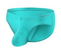 YAHWULAI Slip pour homme avec poche Ice Silk confortable et respirant sexy sans étiquette, vert clair, L