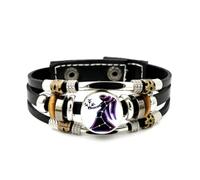 YAIEWNE Bracelet Ajustable En Cuir Tressé À Plusieurs Couches, Motif Ange Vierge, Dégradé Cyber Néon, Style Punk Ethnique, Fait Main. Accessoire D'Amitié, Cadeau D'Anniversaire Ou De Noël.