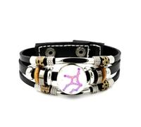 YAIEWNE Bracelet Ajustable En Cuir Tressé À Plusieurs Couches, Motif Aura De La Planète Vierge, Style Punk Ethnique, Fait Main. Accessoire D'Amitié, Cadeau D'Anniversaire Ou De Noël.