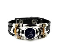 YAIEWNE Bracelet Ajustable En Cuir Tressé À Plusieurs Couches, Motif Carte De La Planète Vierge, Style Ethnique Punk, Fait Main. Accessoire D'Amitié, Cadeau D'Anniversaire Ou De Noël.