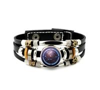 YAIEWNE Bracelet Ajustable En Cuir Tressé À Plusieurs Couches, Motif Carte Du Ciel Des Gémeaux, Style Ethnique Rock, Fait Main. Accessoire D'Amitié, Cadeau D'Anniversaire Ou De Noël.